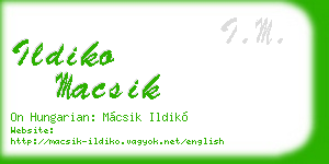 ildiko macsik business card